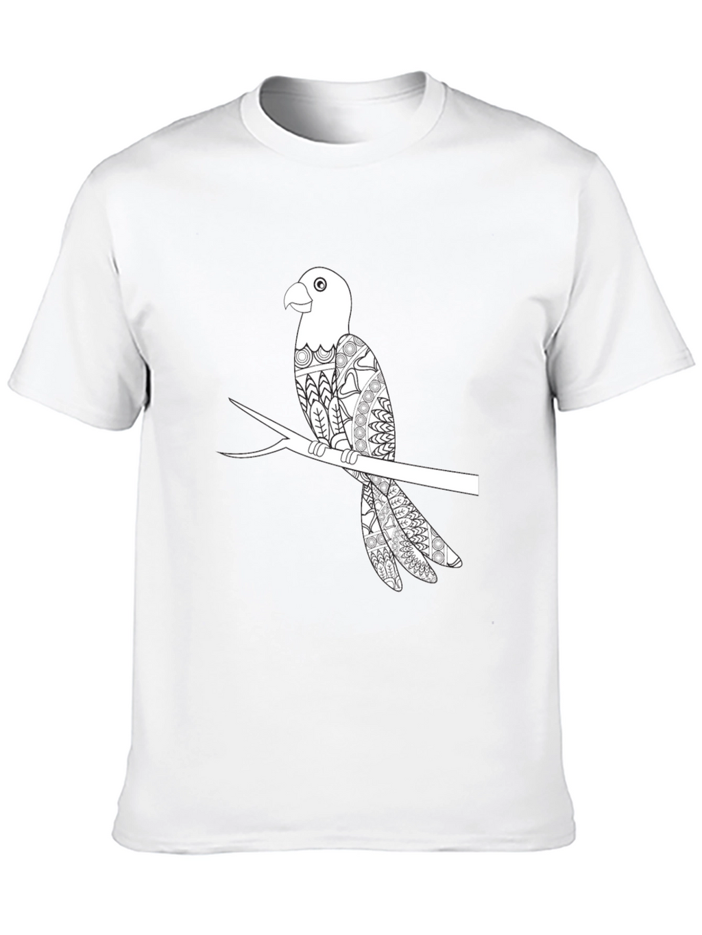Mens Black Parrot Graphic T-Shirt