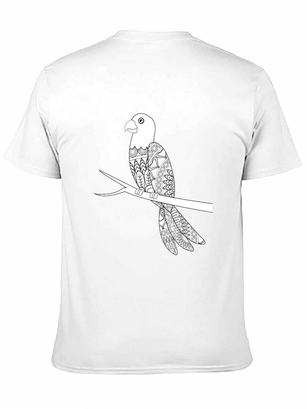 Mens Black Parrot Graphic T-Shirt