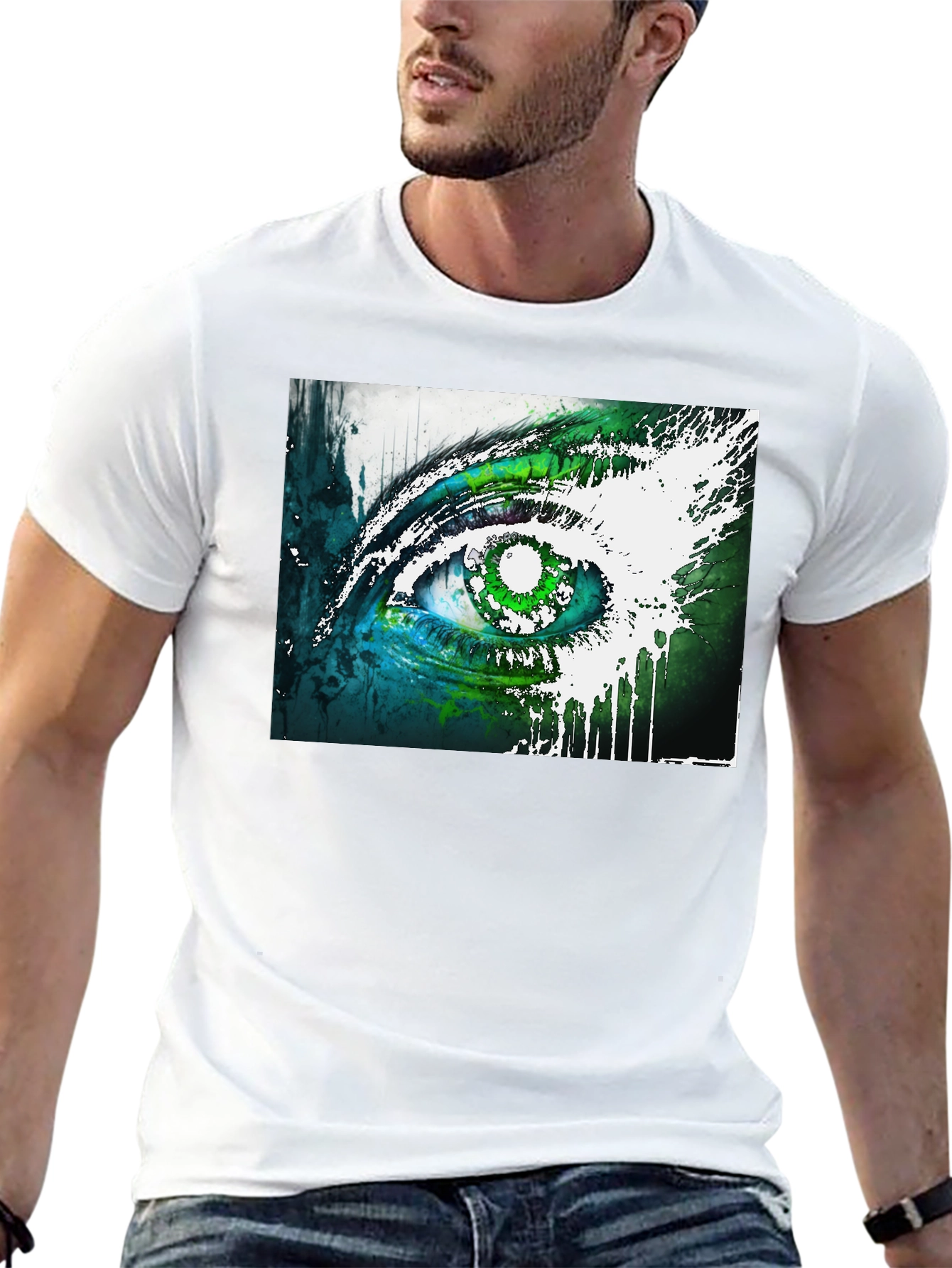 Abstract Eye Graphic Tee - Unique Design Soft Cotton