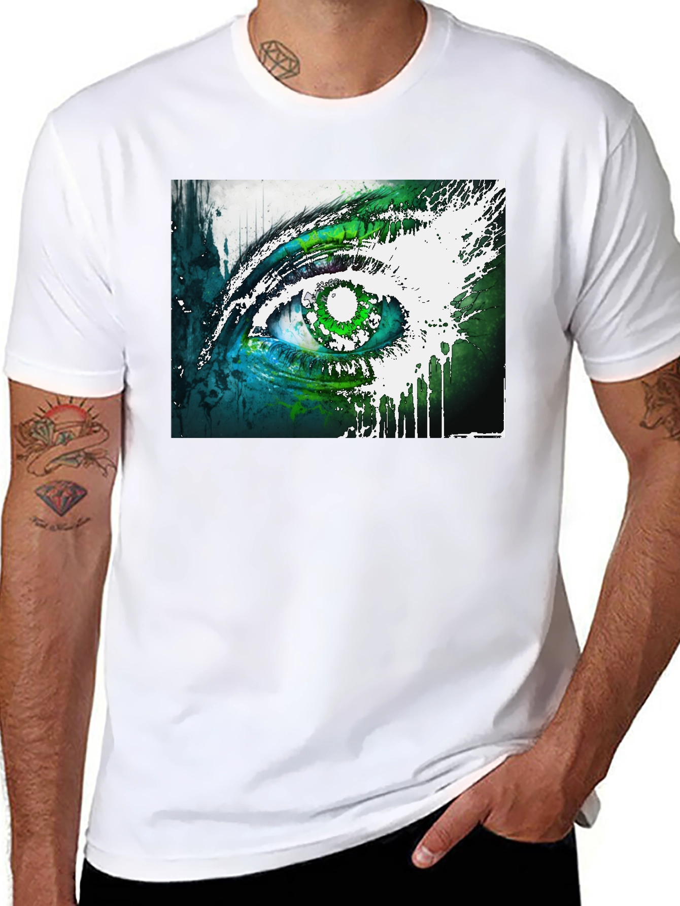 Abstract Eye Graphic Tee - Unique Design Soft Cotton