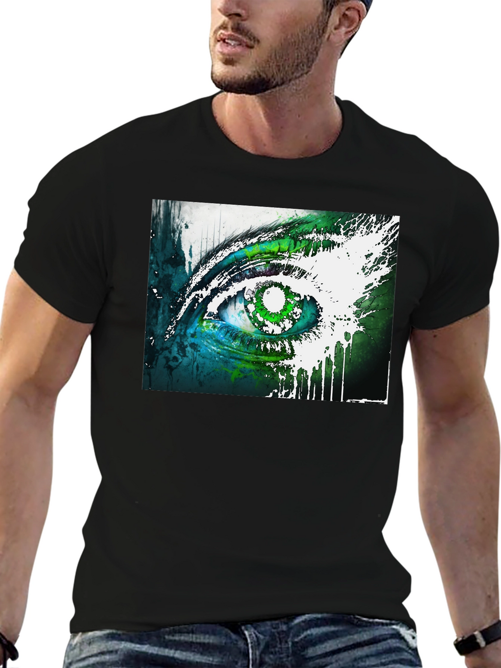 Abstract Eye Graphic Tee - Unique Design Soft Cotton