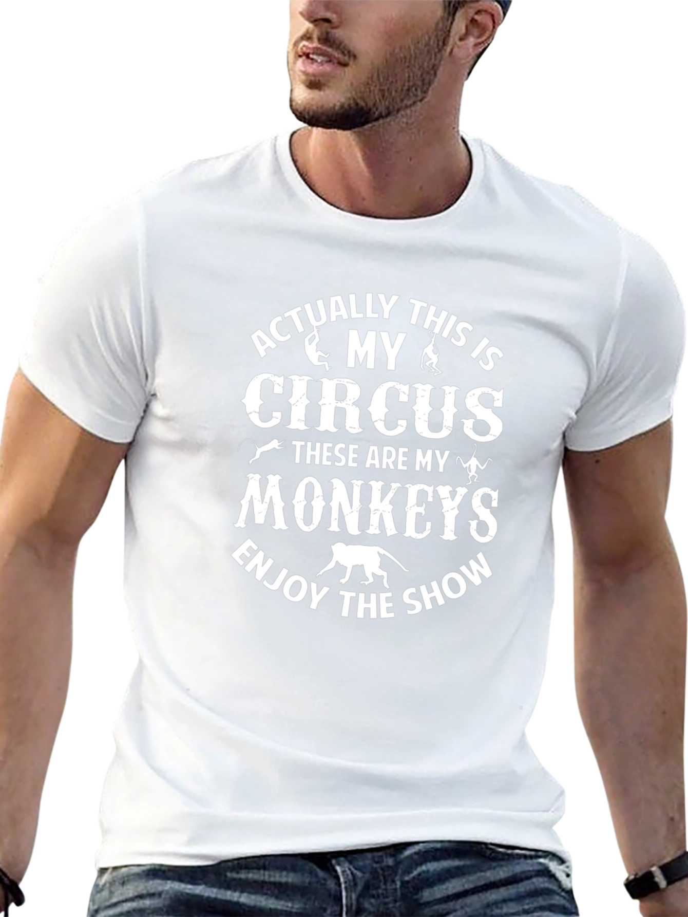 My Circus My Monkeys T-Shirt Black Cotton