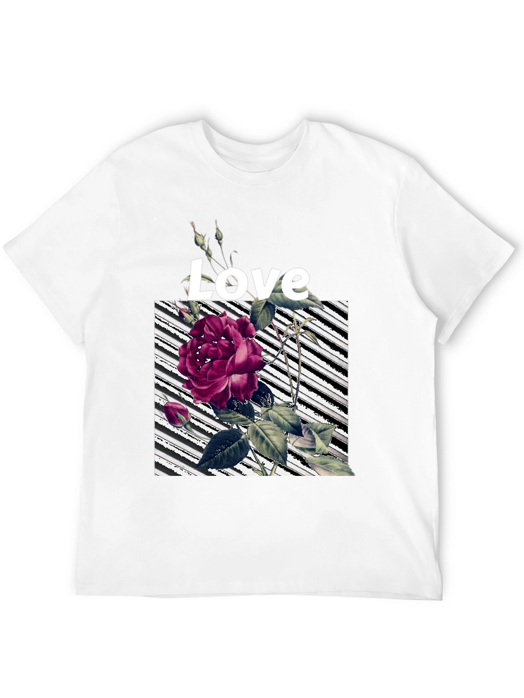Floral Love Graphic Black T-Shirt