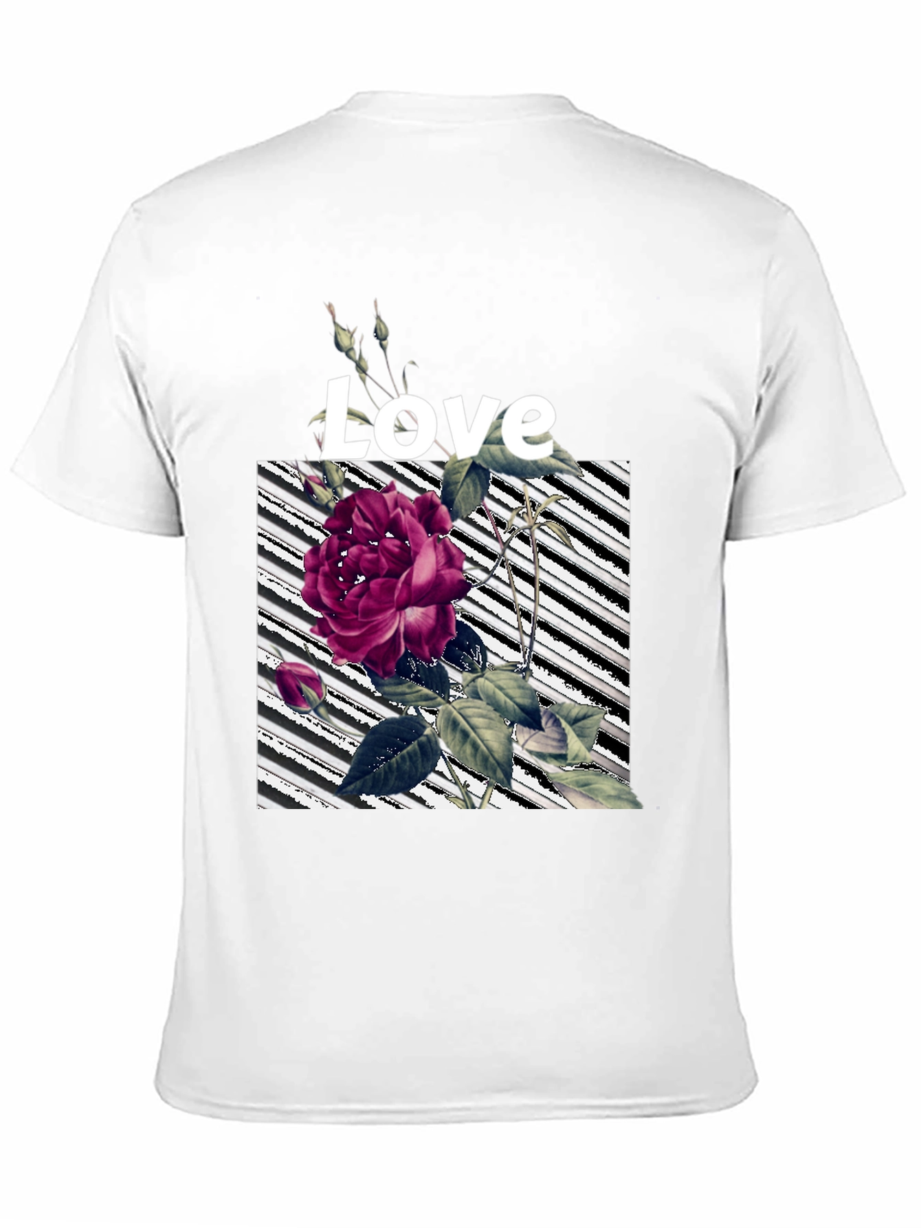 Floral Love Graphic Black T-Shirt
