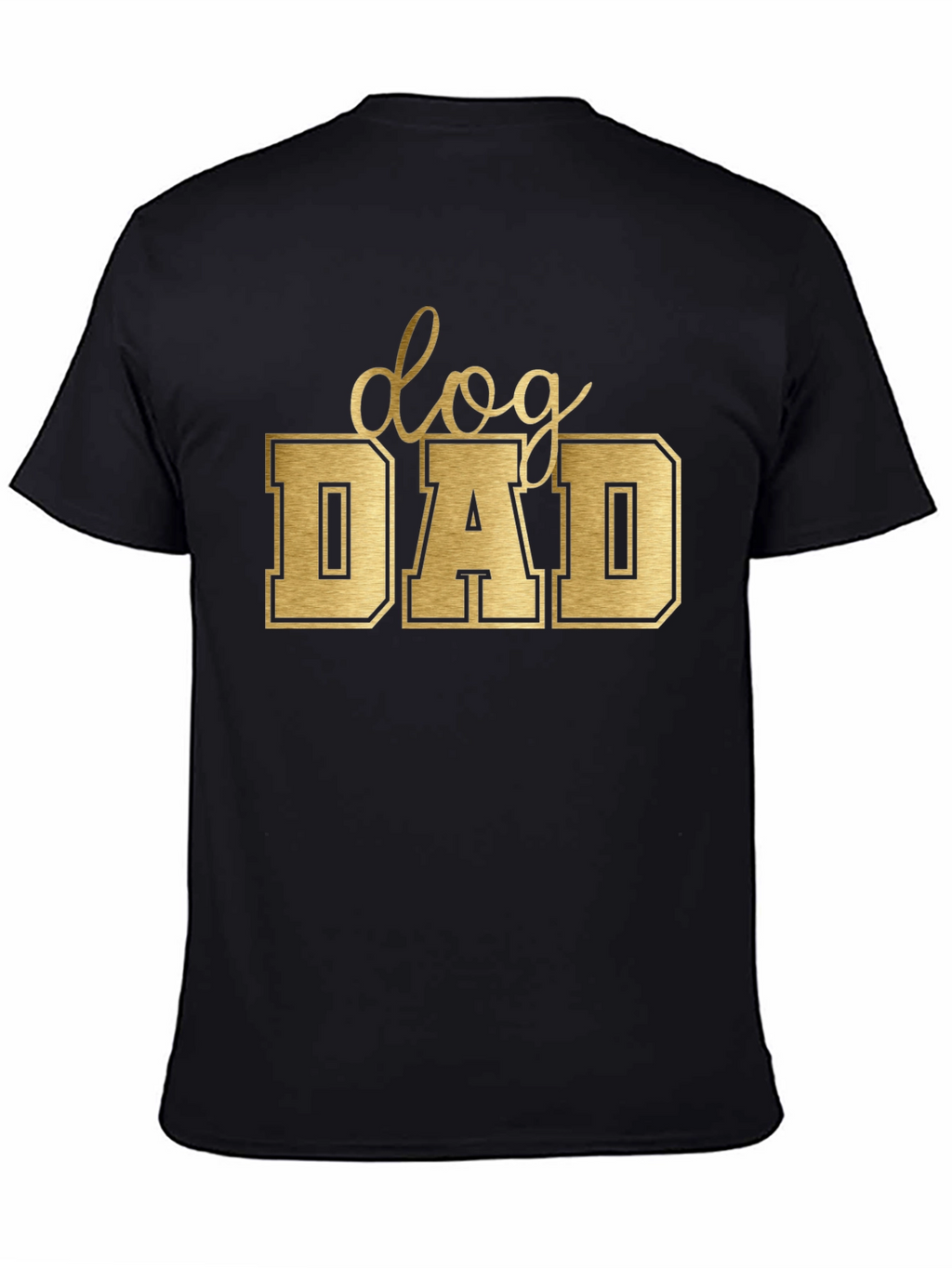 Dog Dad Tee - Golden Lettering on Black