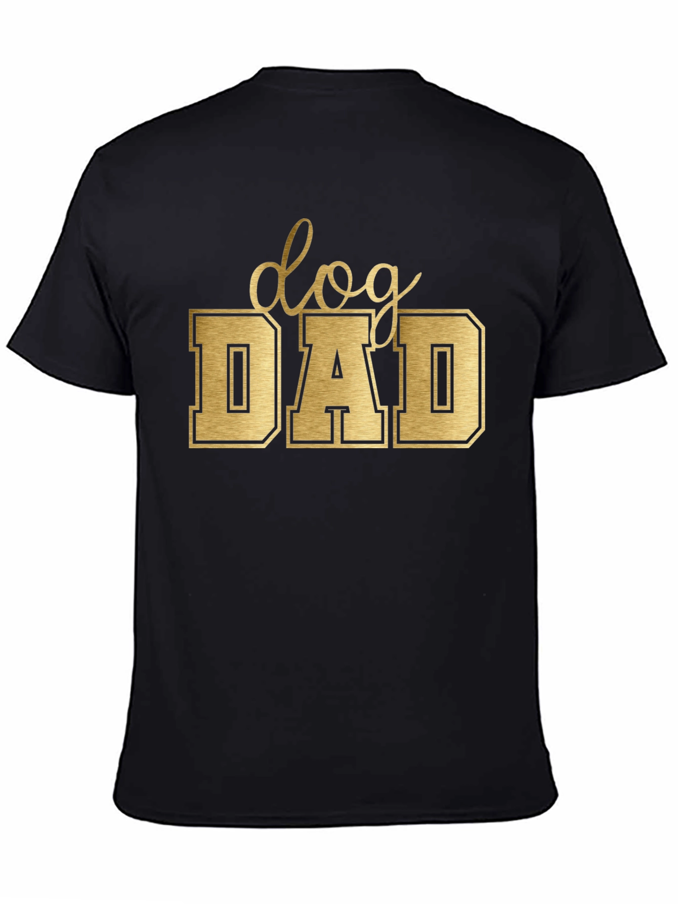 Dog Dad Tee - Golden Lettering on Black