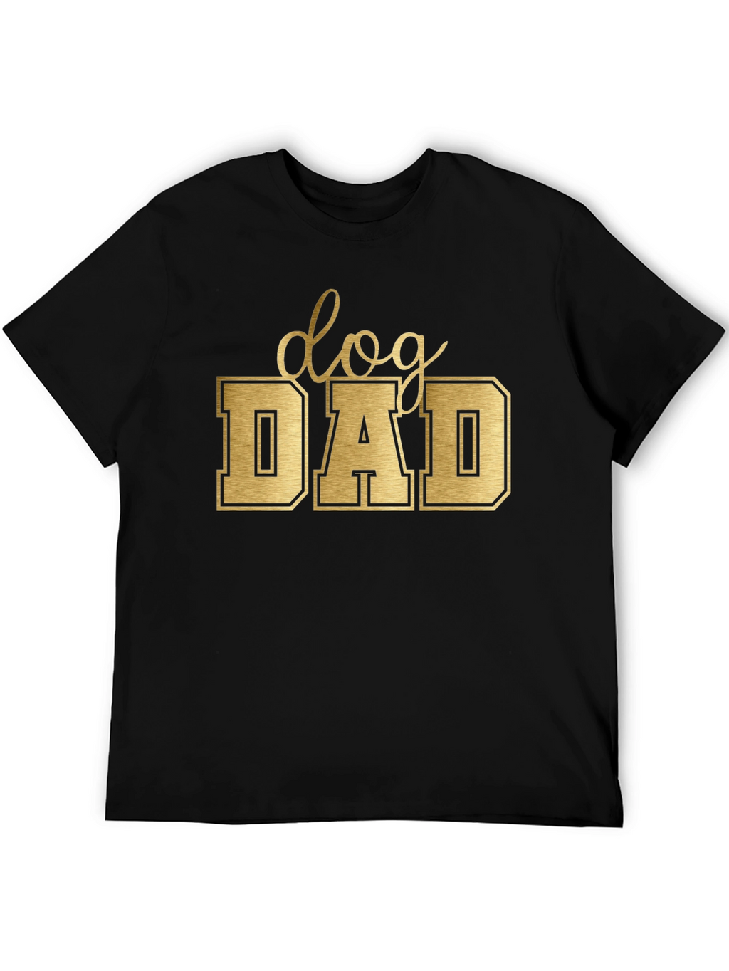Dog Dad Tee - Golden Lettering on Black