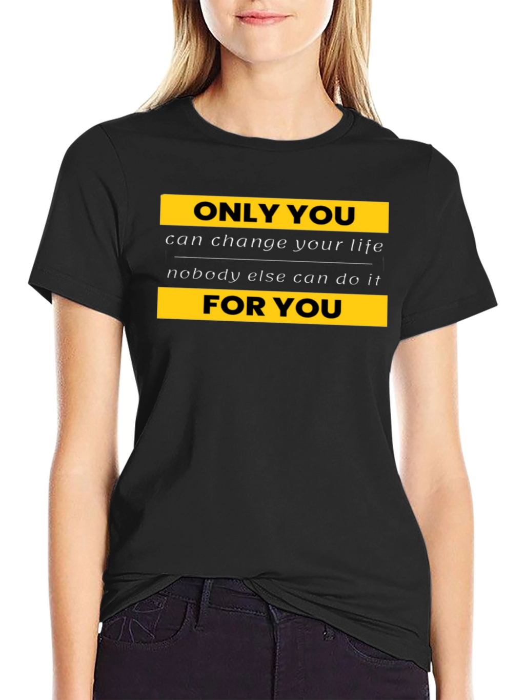Motivational Black T-Shirt - Change Your Life