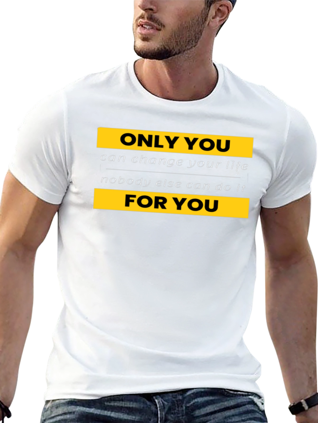 Motivational Black T-Shirt - Change Your Life