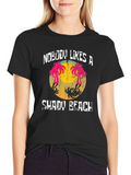 Shady Beach Graphic T-Shirt - Tropical Palm Tree Design