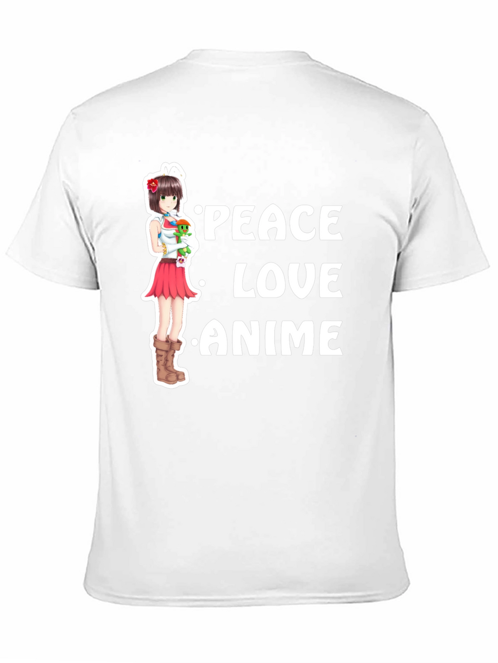 Peace Love Anime Black T-Shirt