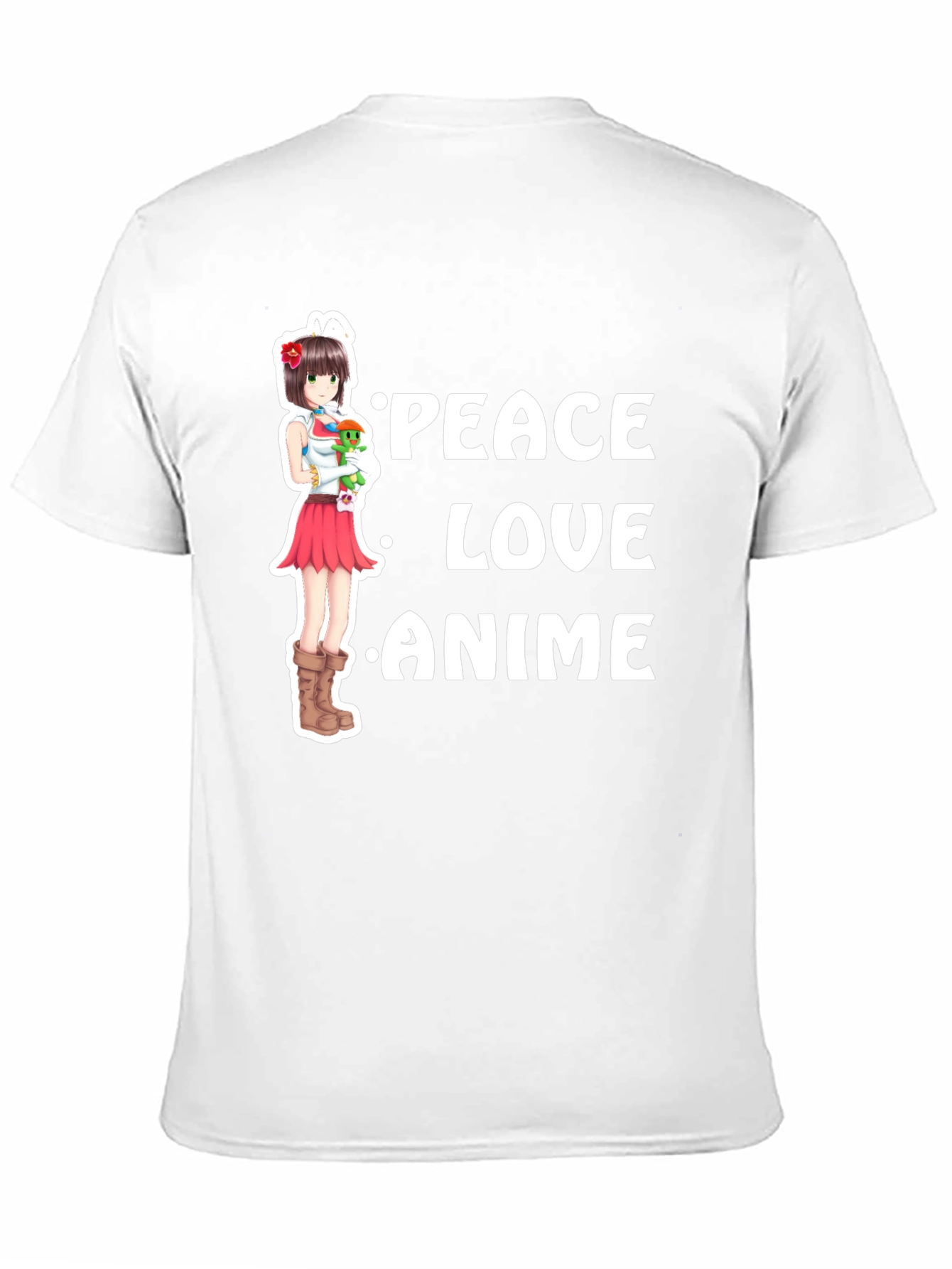 Peace Love Anime Black T-Shirt