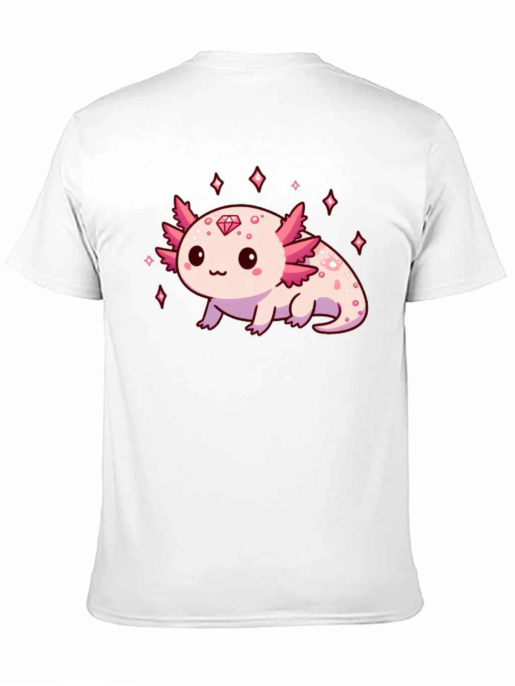 Axolotl Diamond Black T-Shirt - Cute & Stylish
