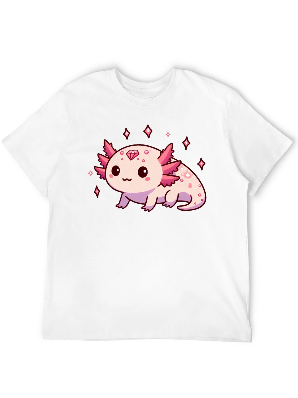 Axolotl Diamond Black T-Shirt - Cute & Stylish