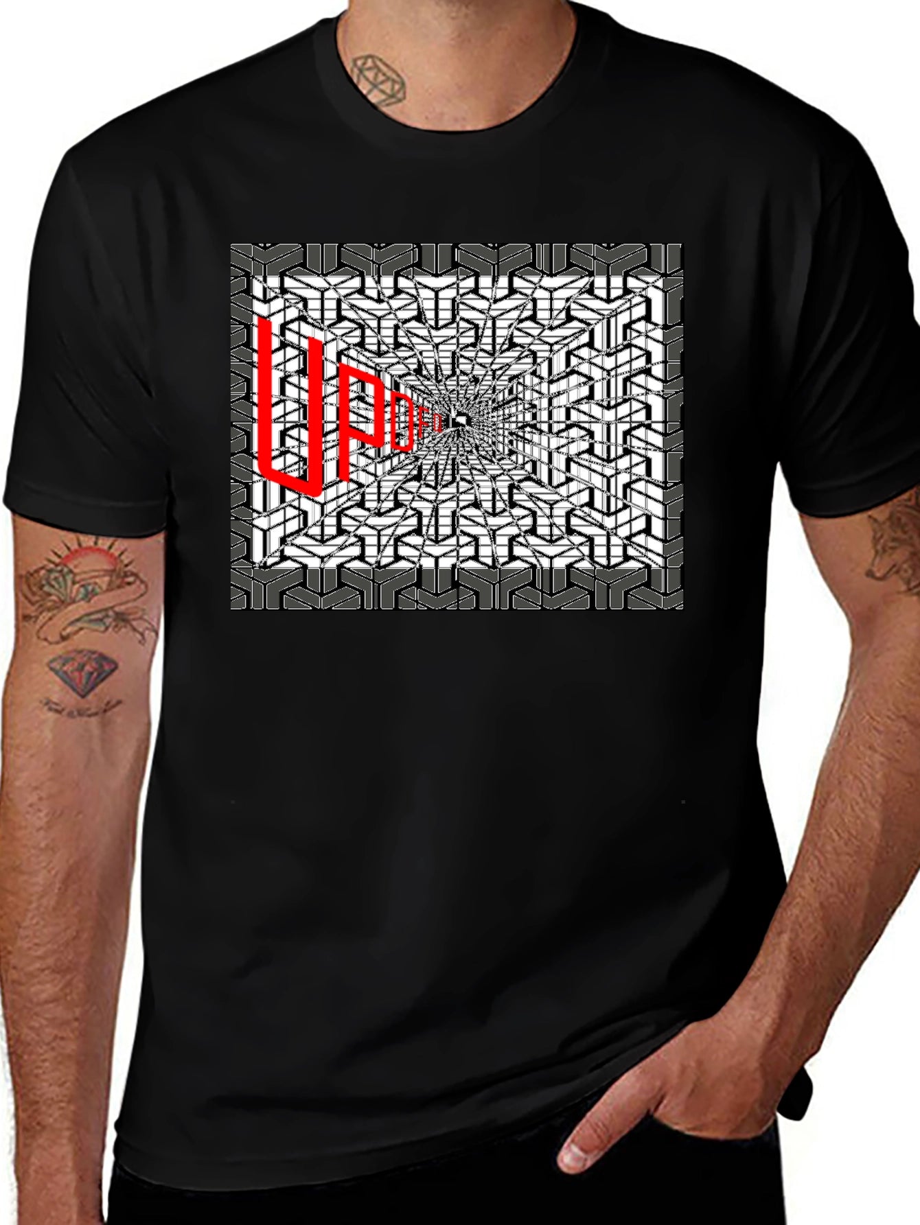 Optical Illusion Graphic Tee - Abstract Design
