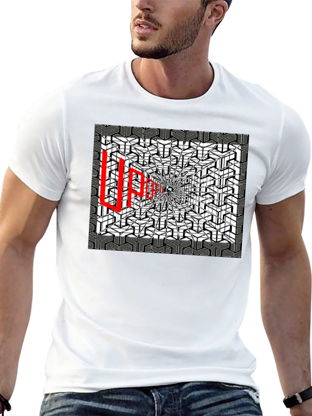 Optical Illusion Graphic Tee - Abstract Design