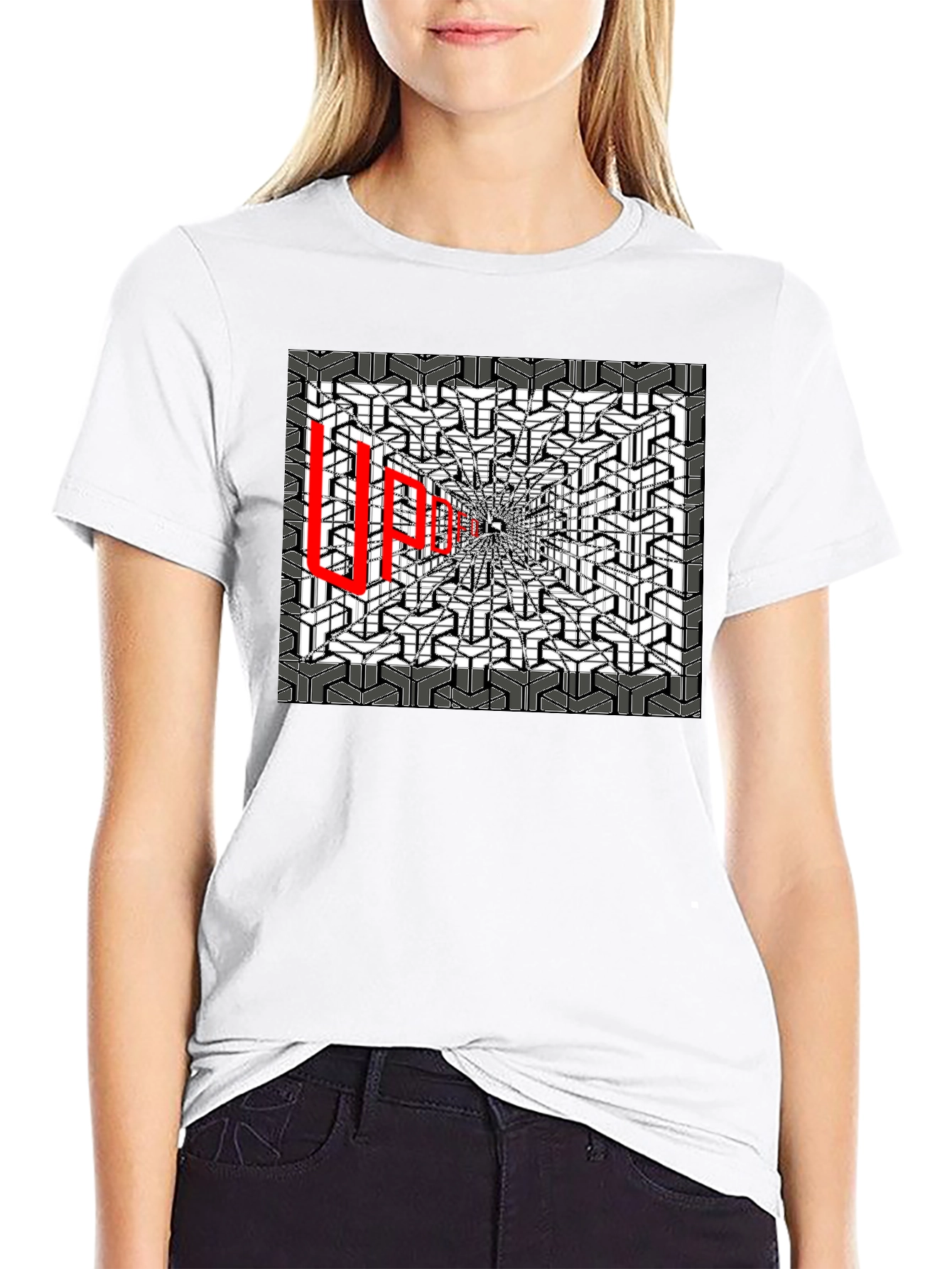 Optical Illusion Graphic Tee - Abstract Design