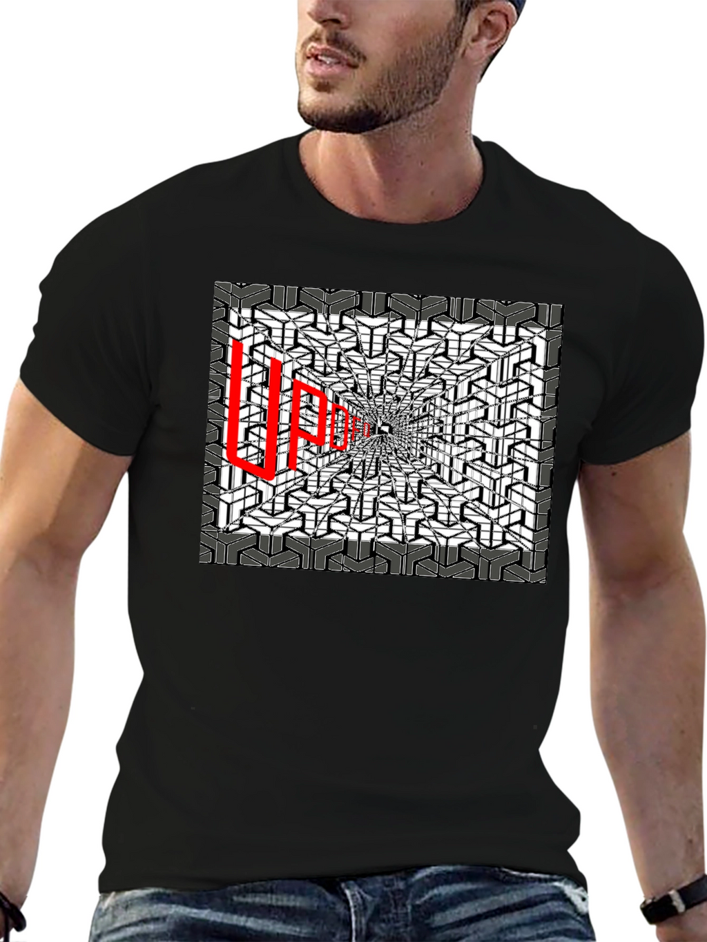 Optical Illusion Graphic Tee - Abstract Design