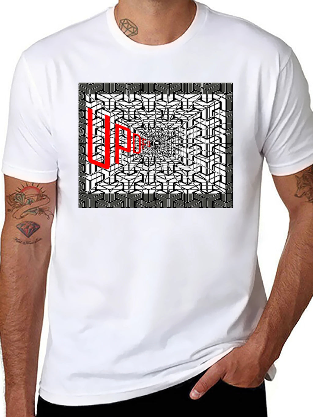 Optical Illusion Graphic Tee - Abstract Design