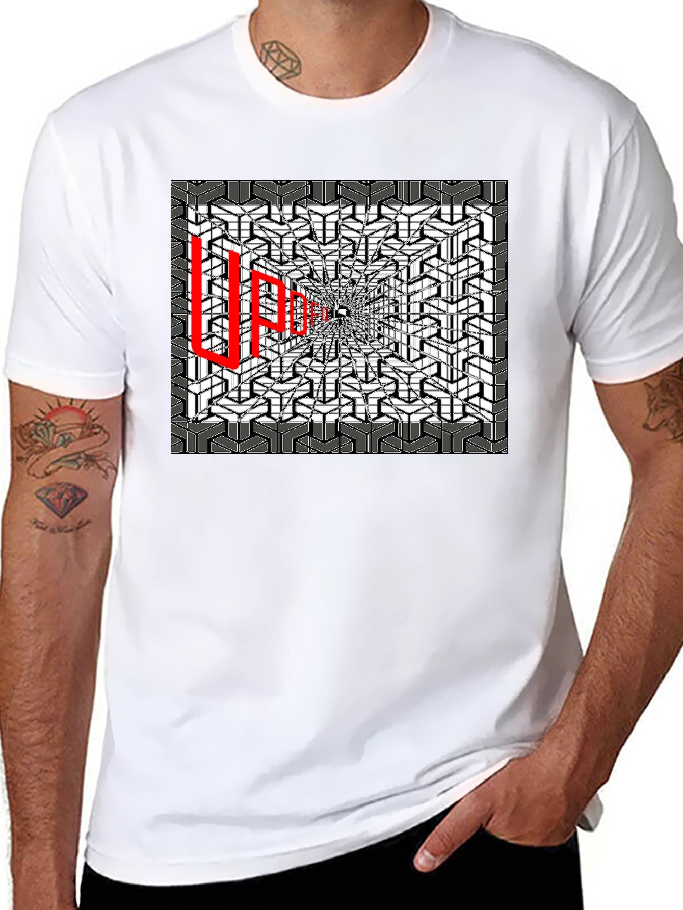 Optical Illusion Graphic Tee - Abstract Design