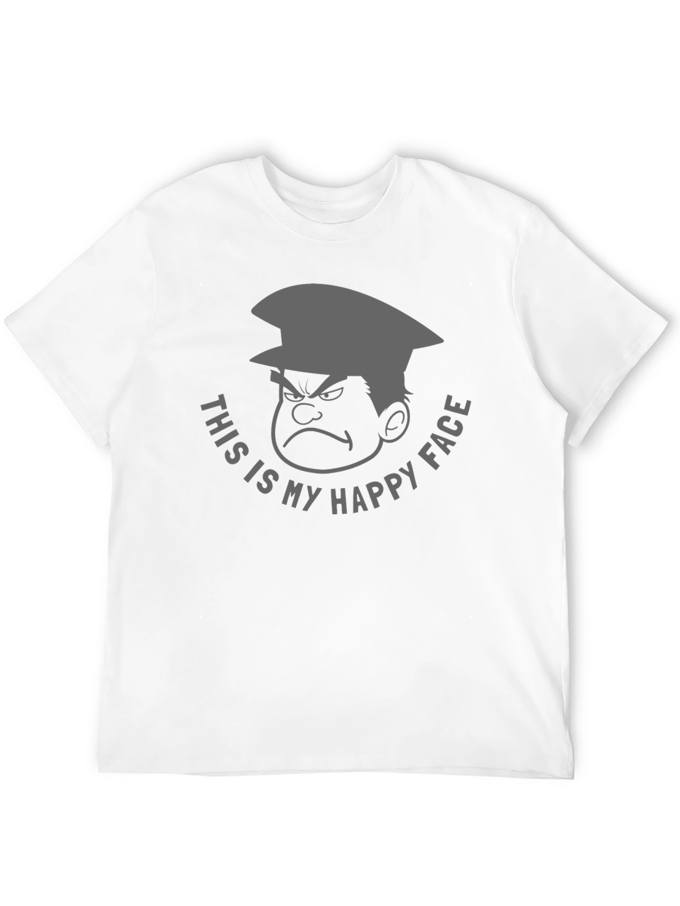 Grumpy Cartoon Character Graphic T-Shirt