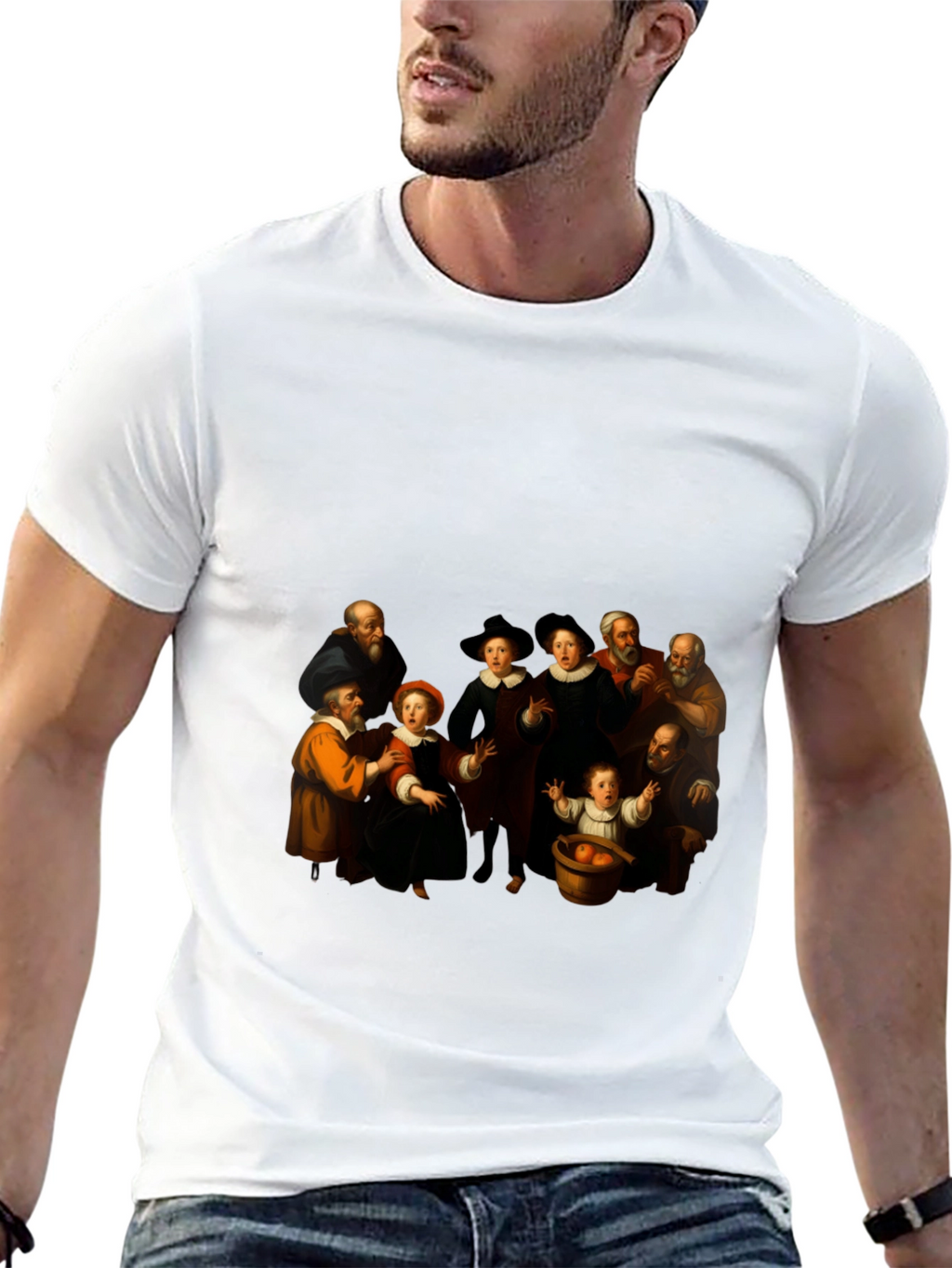 Renaissance Art Print Black T-Shirt