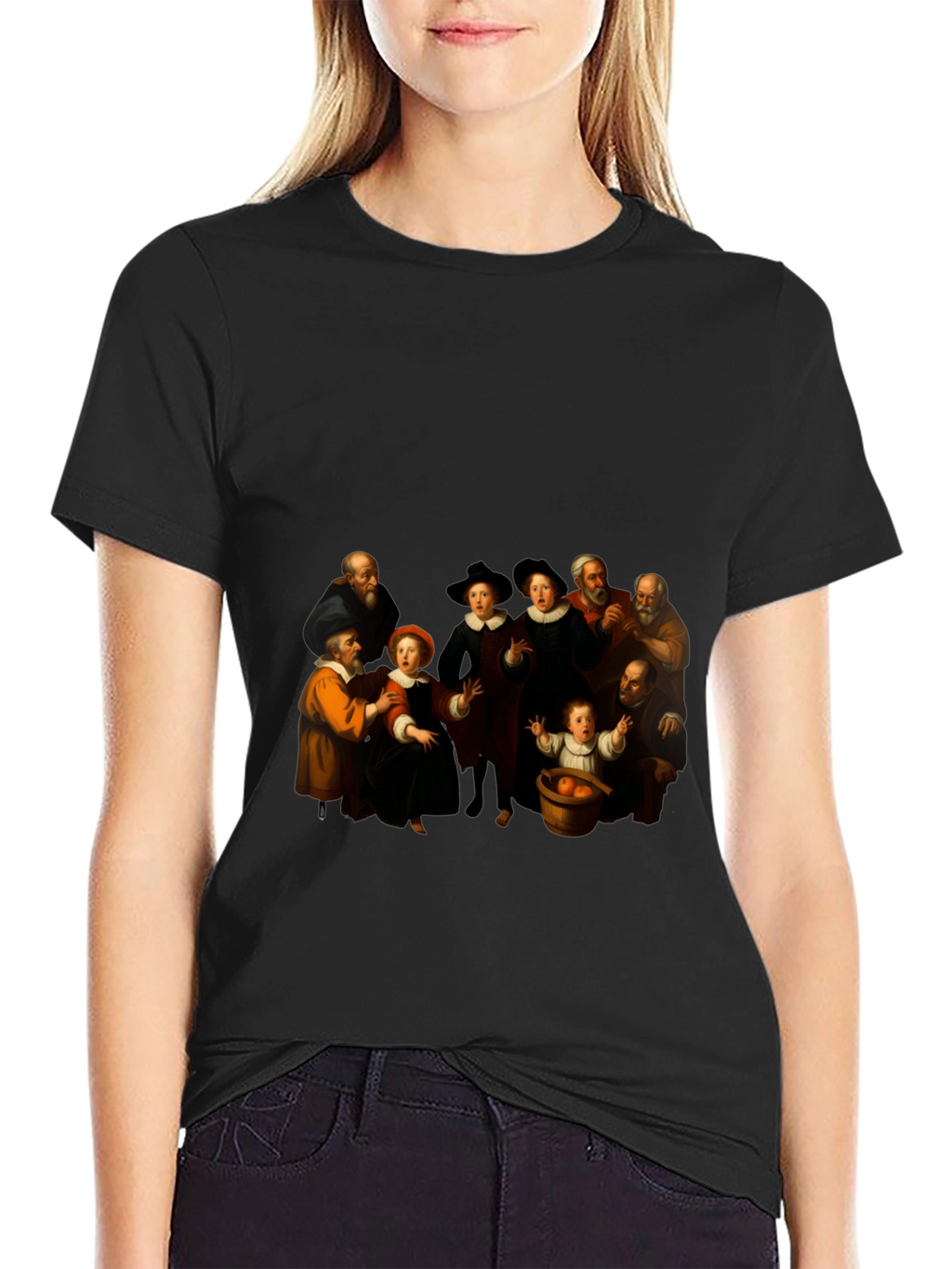 Renaissance Art Print Black T-Shirt