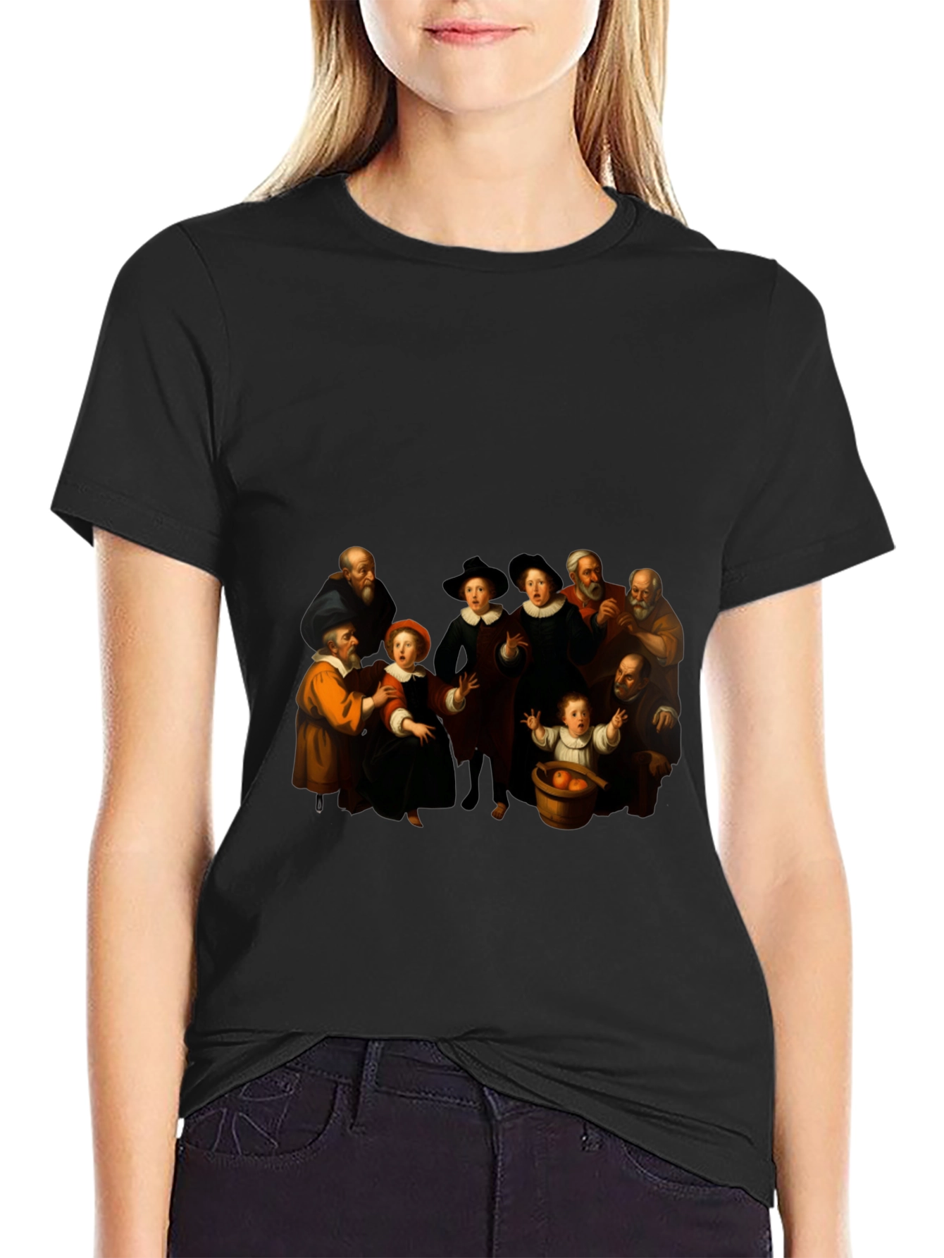 Renaissance Art Print Black T-Shirt