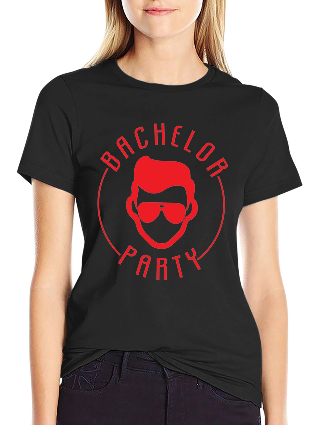 Bachelor Party Graphic Tee - Black Cotton T-Shirt