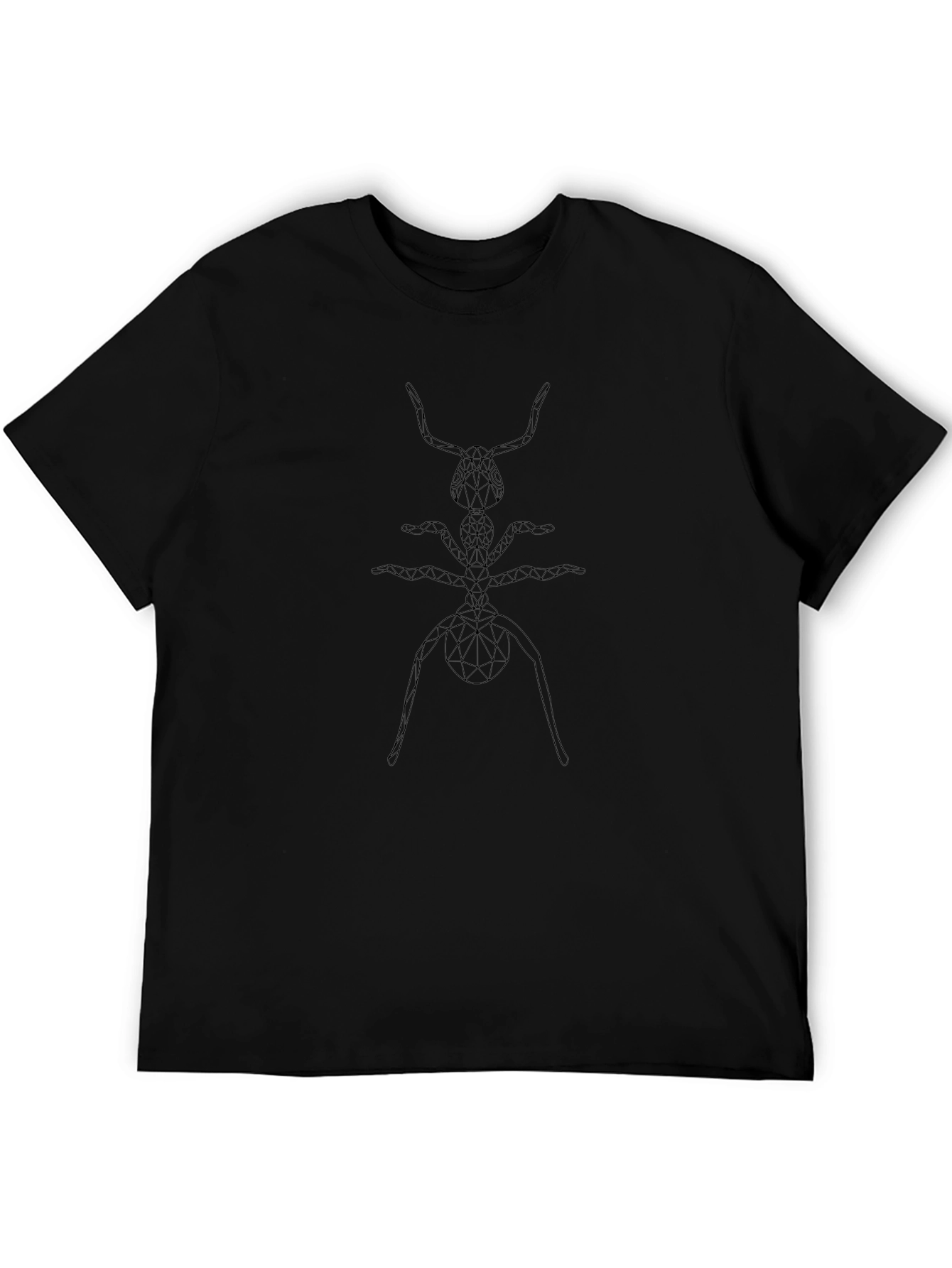 Geometric Ant Graphic Tee - Black