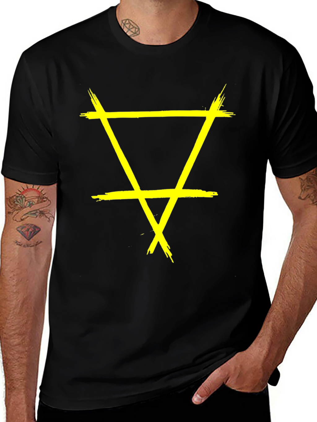 Grunge Element Symbol Black T-Shirt