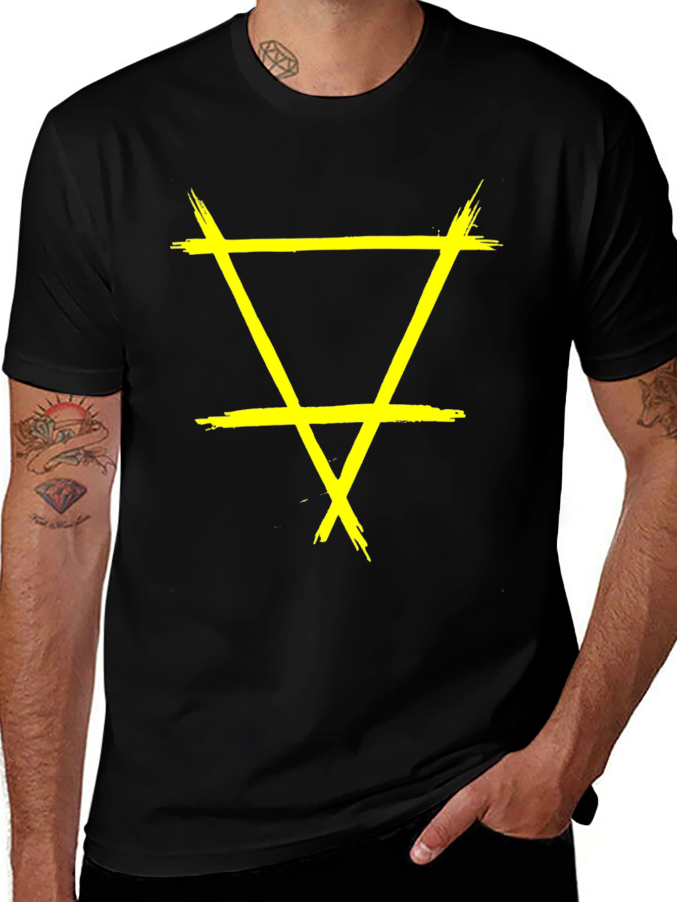 Grunge Element Symbol Black T-Shirt