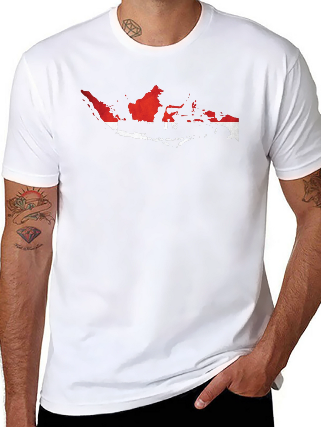 Indonesia Flag Map Graphic Tee