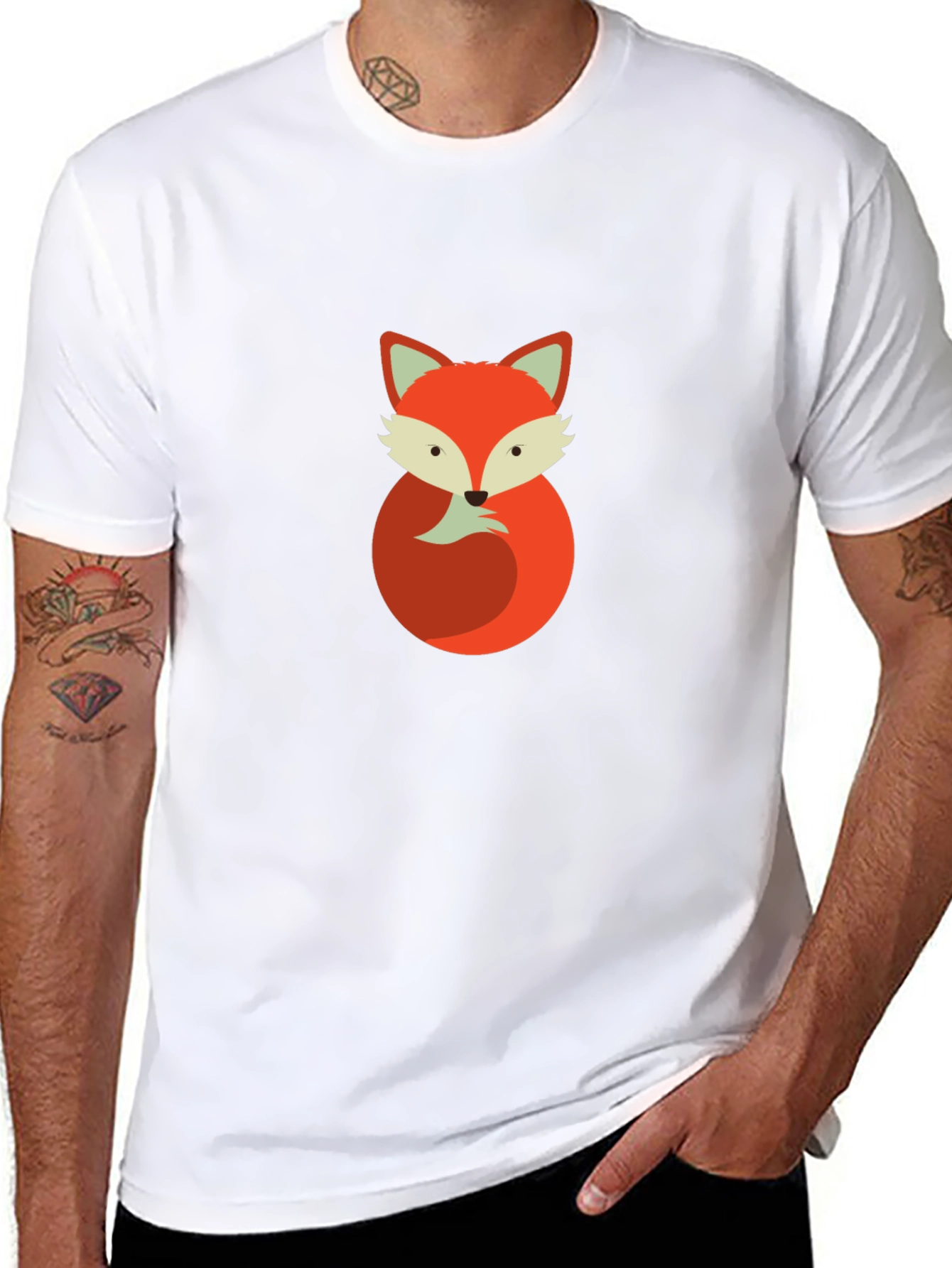 Fox Graphic Tee - Mens Black Cotton T-Shirt