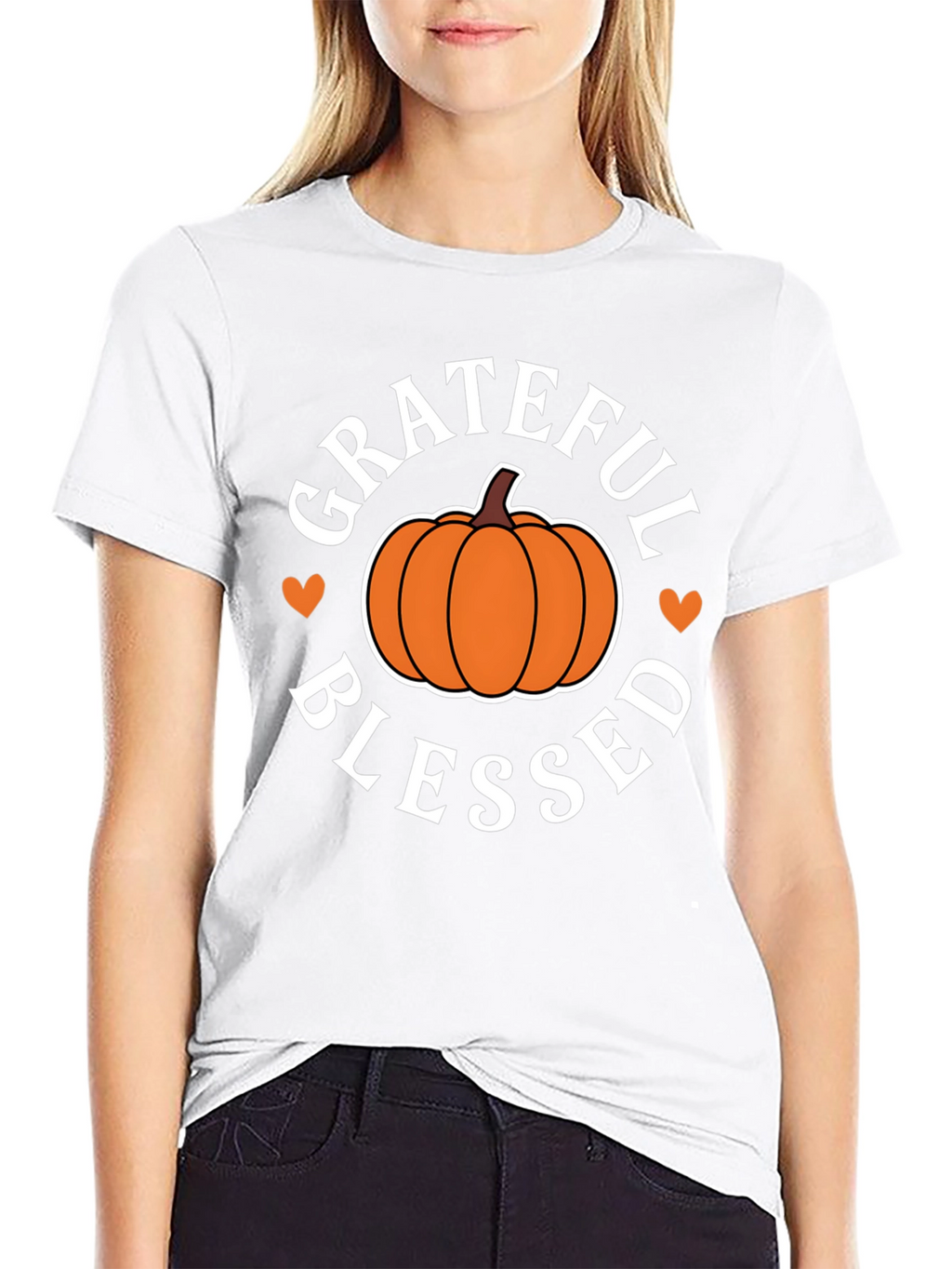 Grateful Blessed Pumpkin T-Shirt - Fall Festive Tee