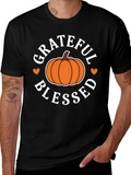 Grateful Blessed Pumpkin T-Shirt - Fall Festive Tee