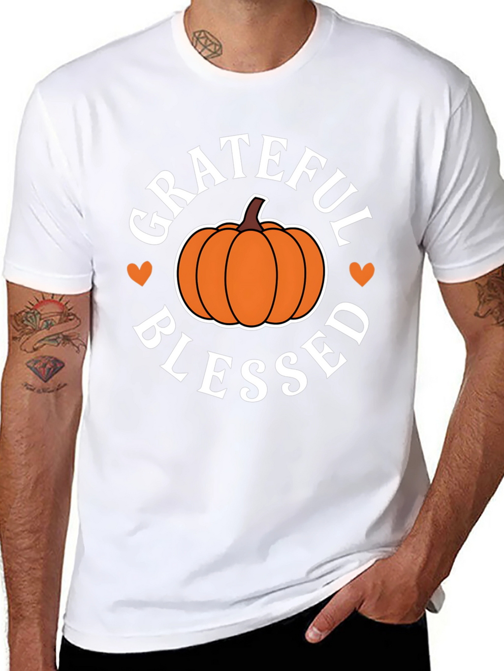 Grateful Blessed Pumpkin T-Shirt - Fall Festive Tee