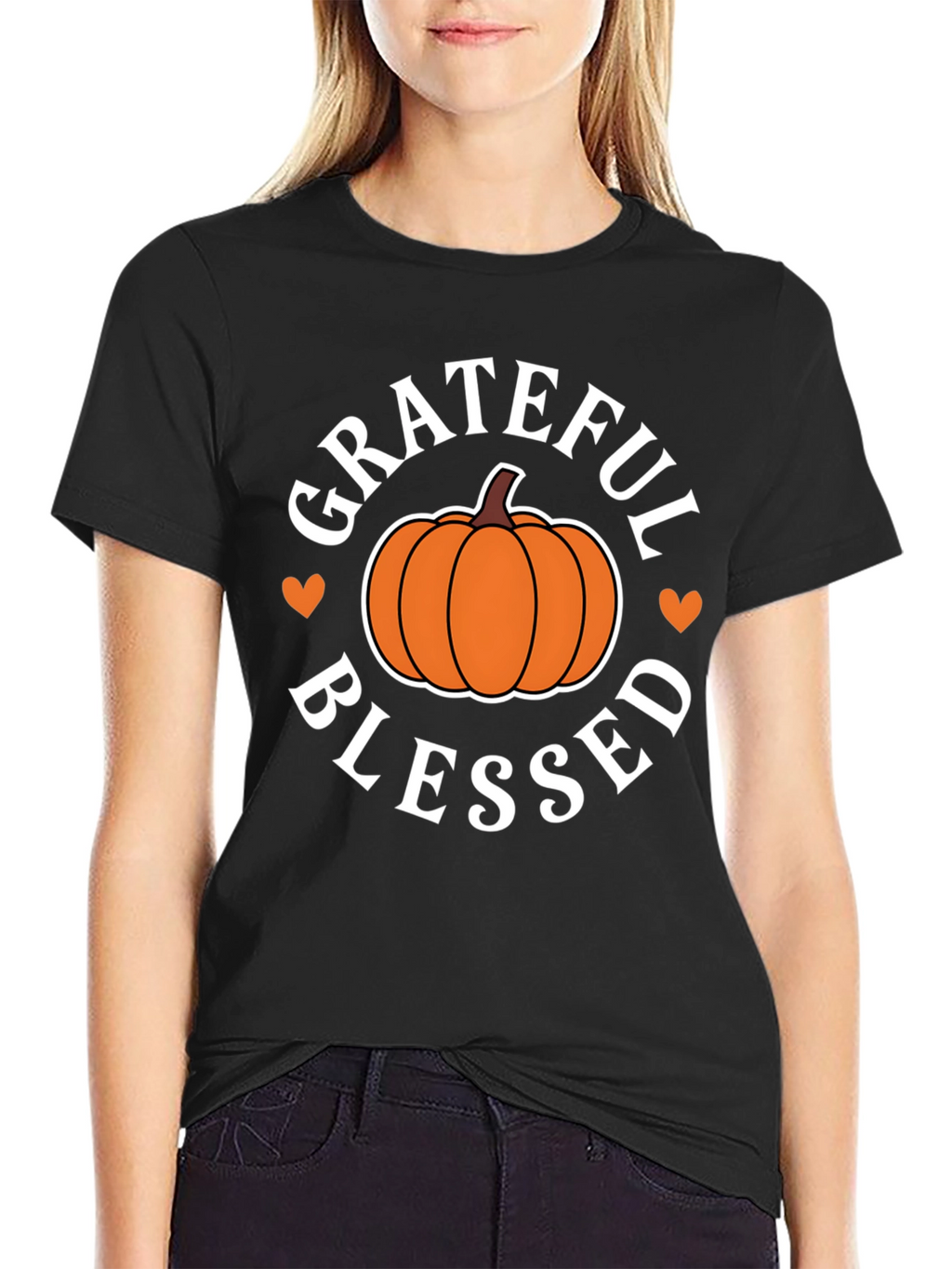 Grateful Blessed Pumpkin T-Shirt - Fall Festive Tee