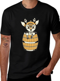 Deer in Barrel Graphic Tee - Black