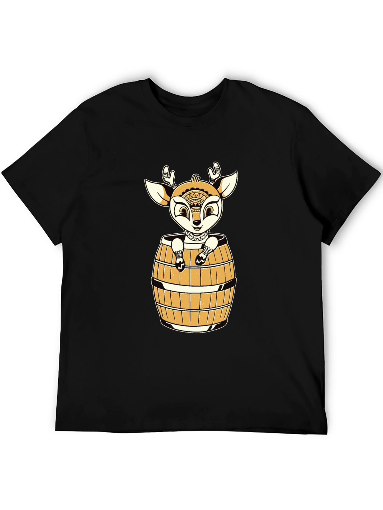 Deer in Barrel Graphic Tee - Black