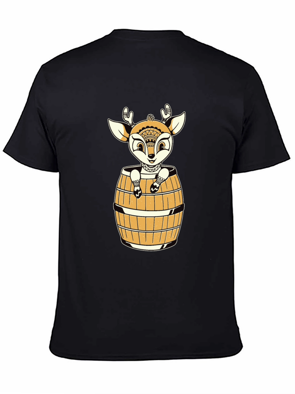 Deer in Barrel Graphic Tee - Black