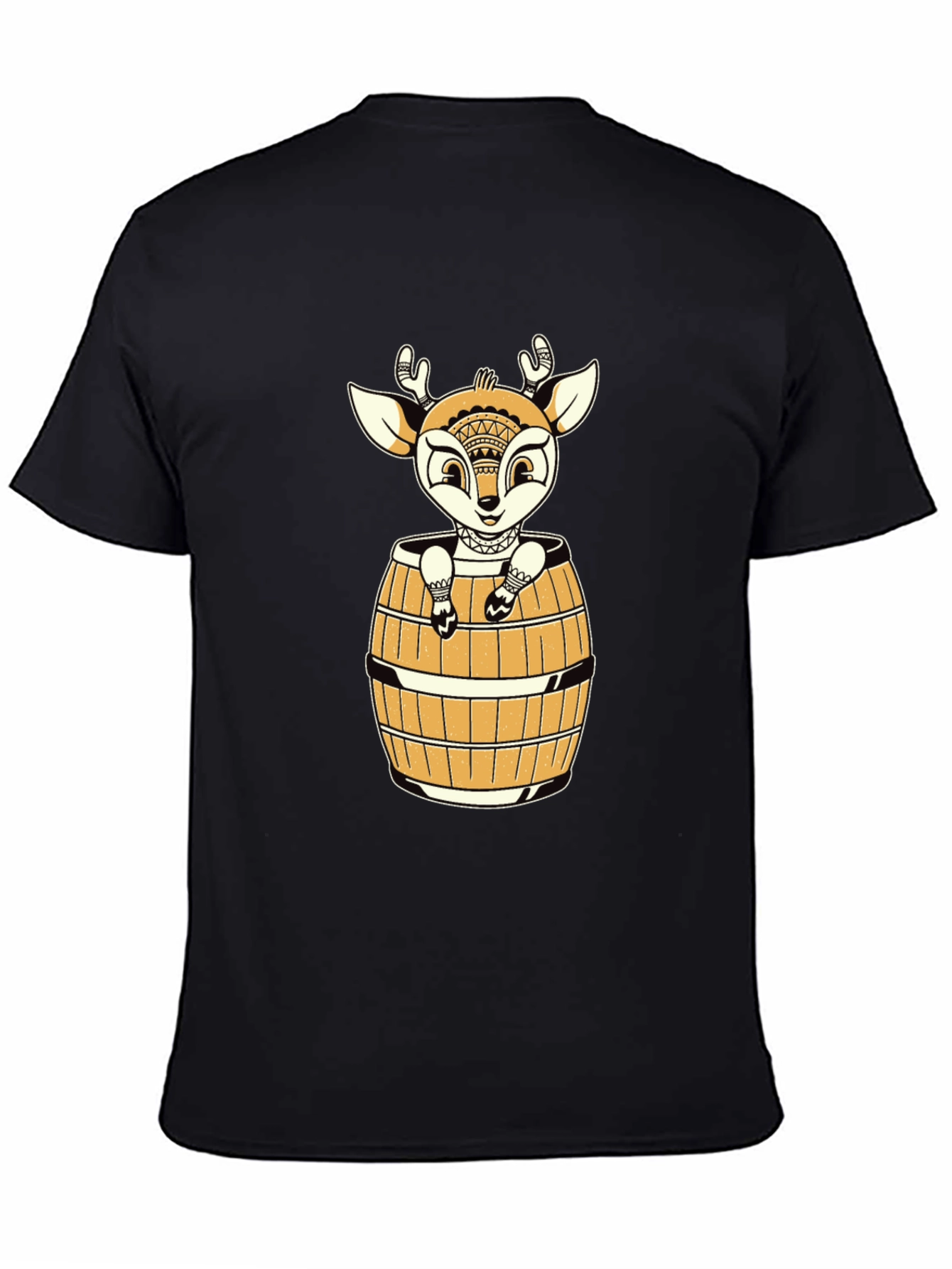 Deer in Barrel Graphic Tee - Black