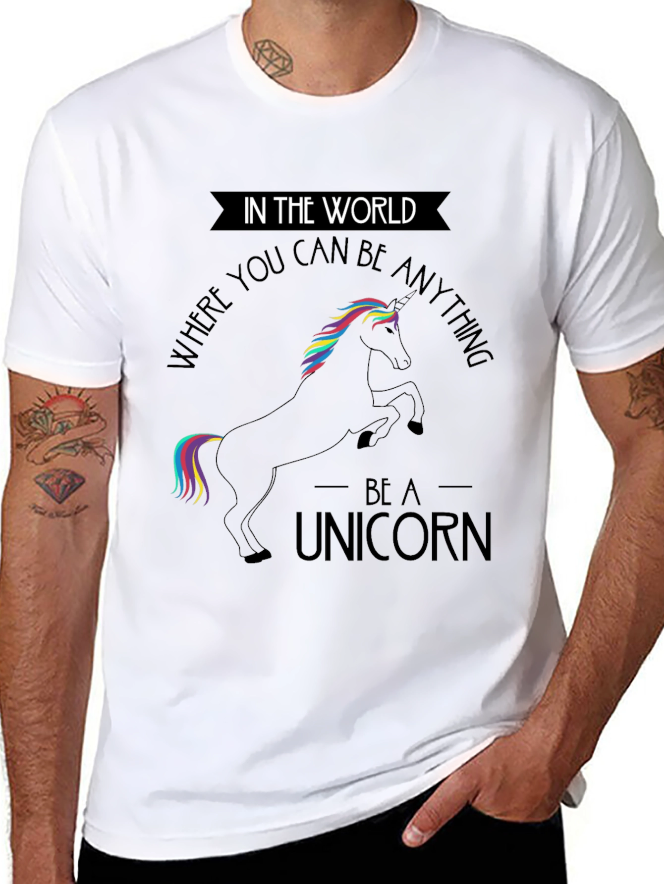 Be A Unicorn Black T-Shirt