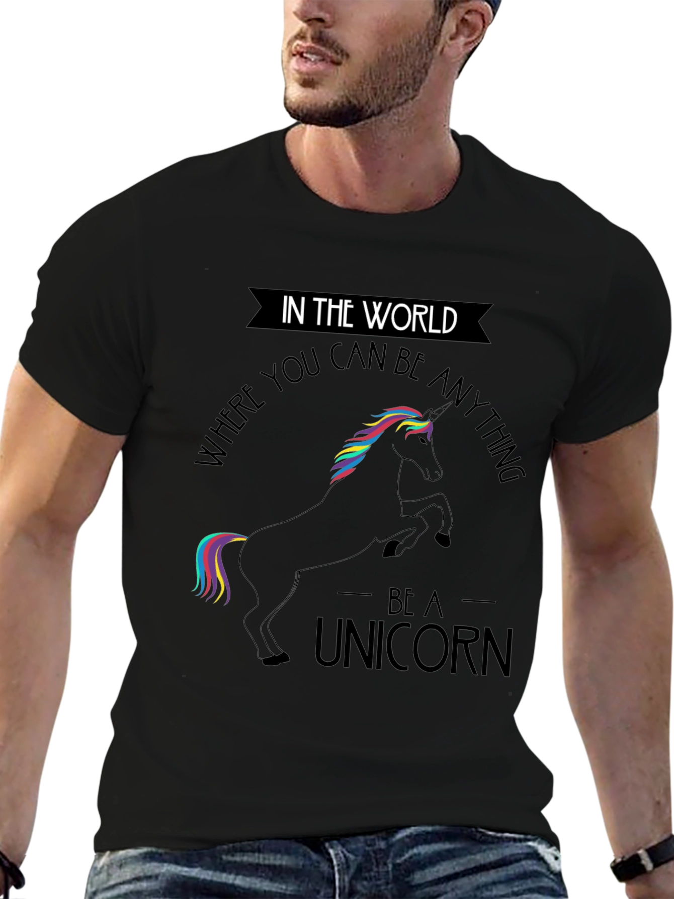 Be A Unicorn Black T-Shirt