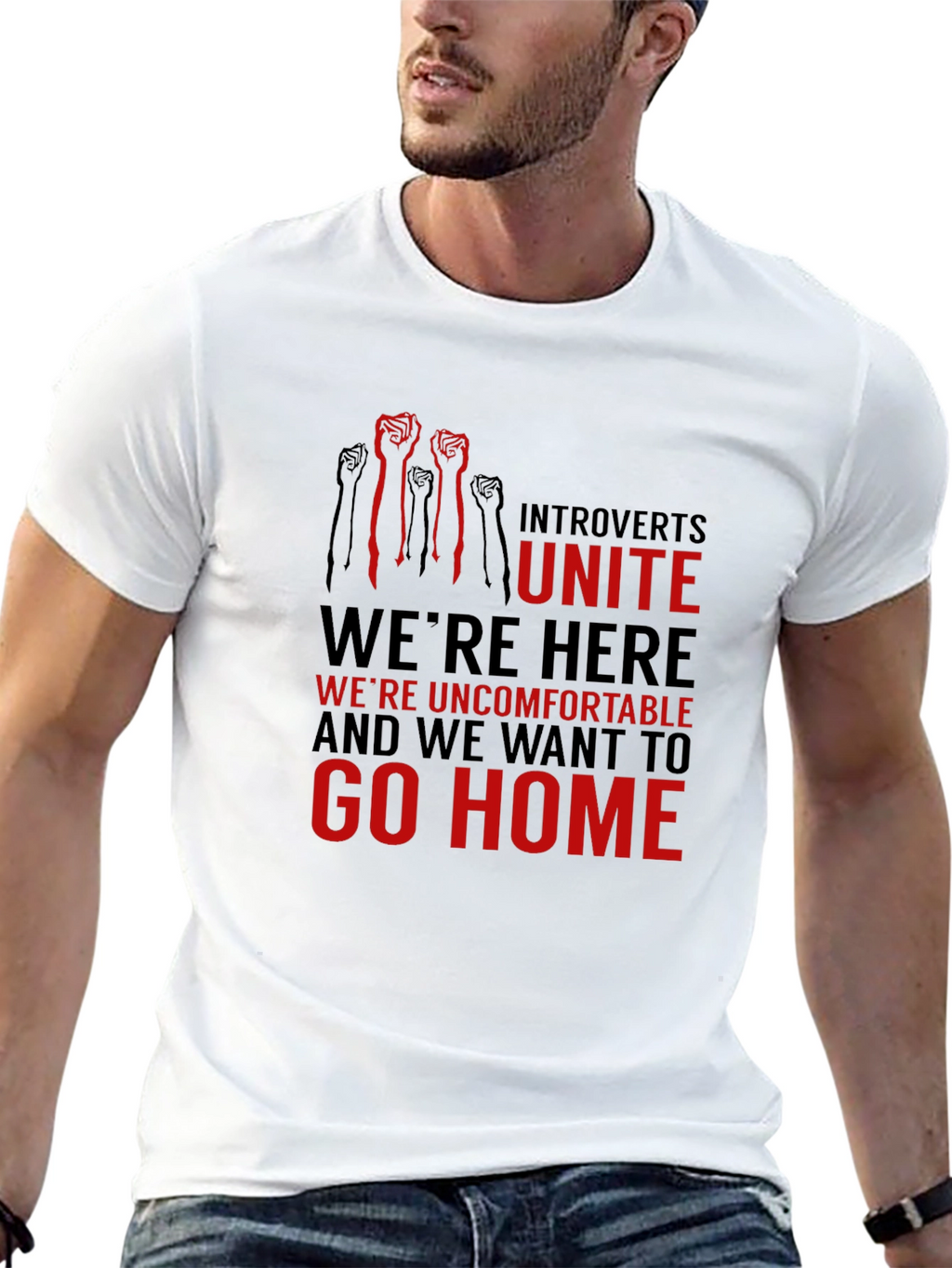 Introverts Unite Graphic Tee - Comfortable & Bold