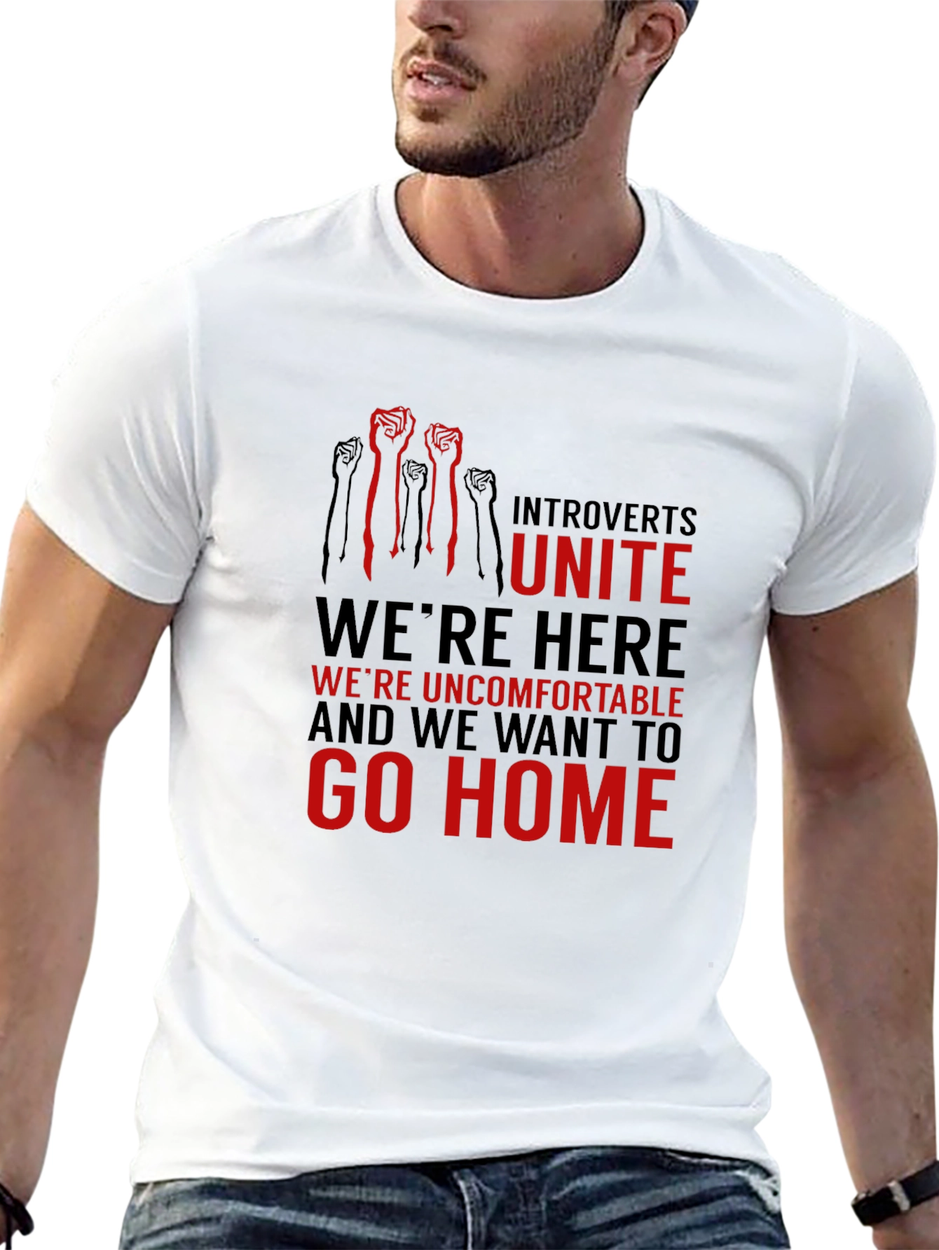 Introverts Unite Graphic Tee - Comfortable & Bold