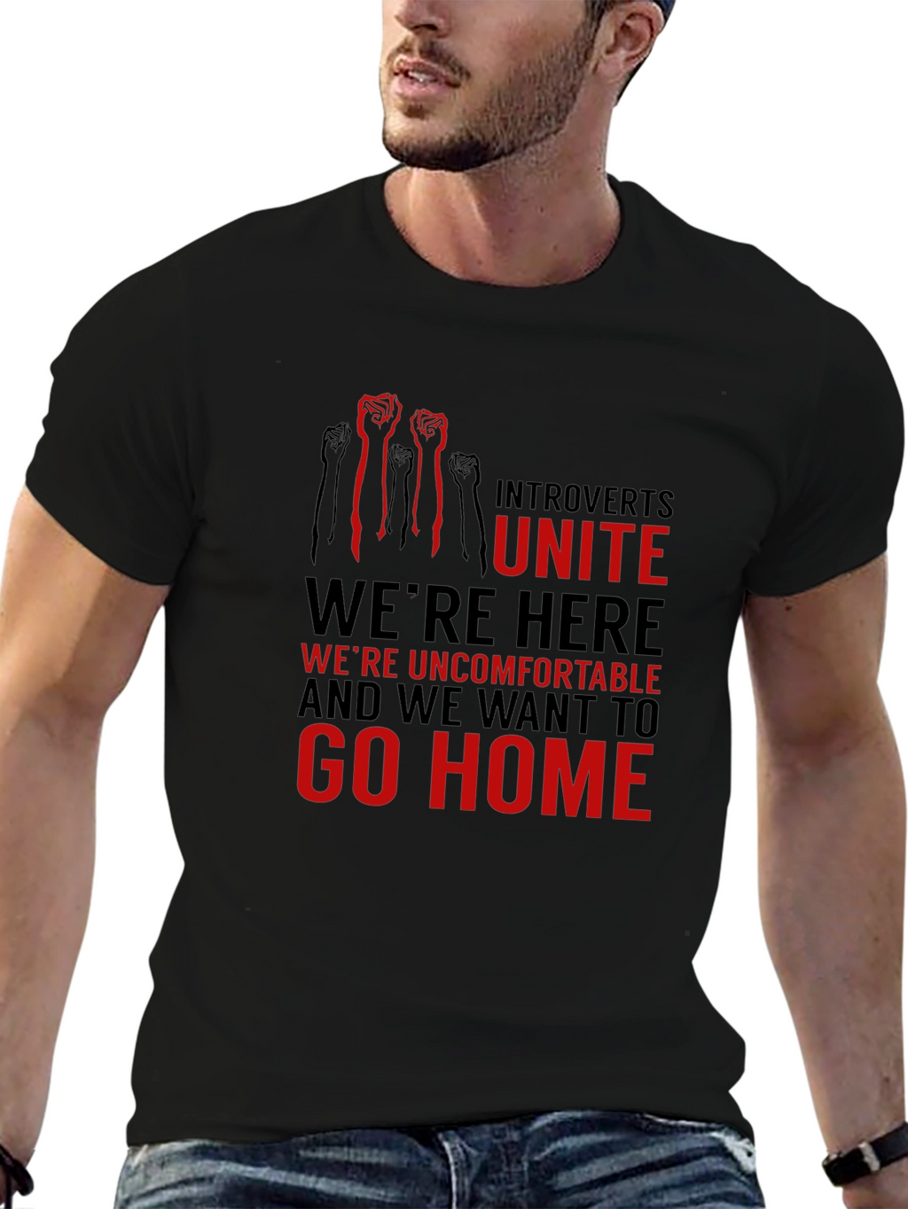 Introverts Unite Graphic Tee - Comfortable & Bold