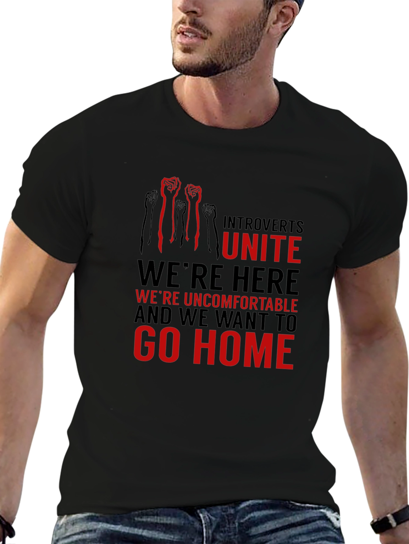 Introverts Unite Graphic Tee - Comfortable & Bold