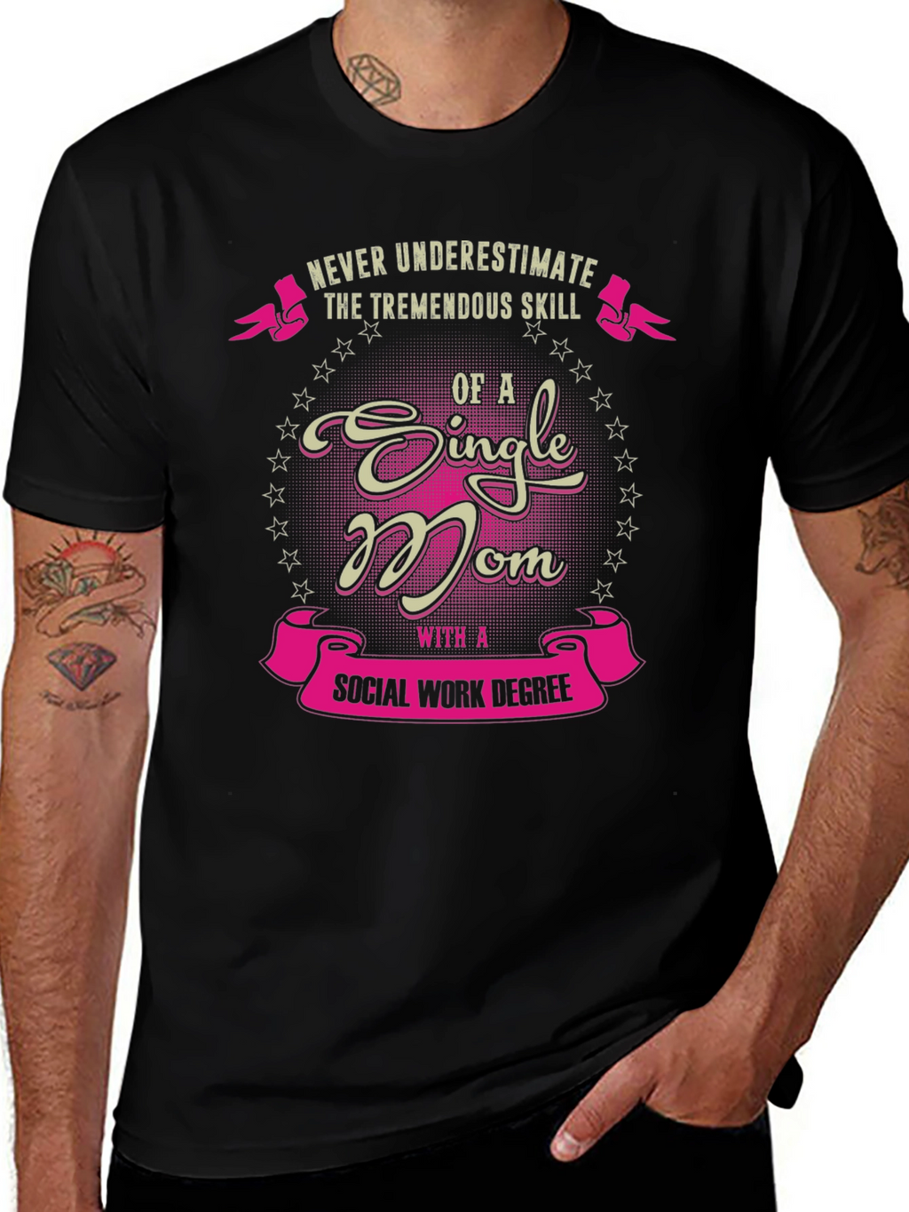 Single Mom Social Work Degree T-Shirt