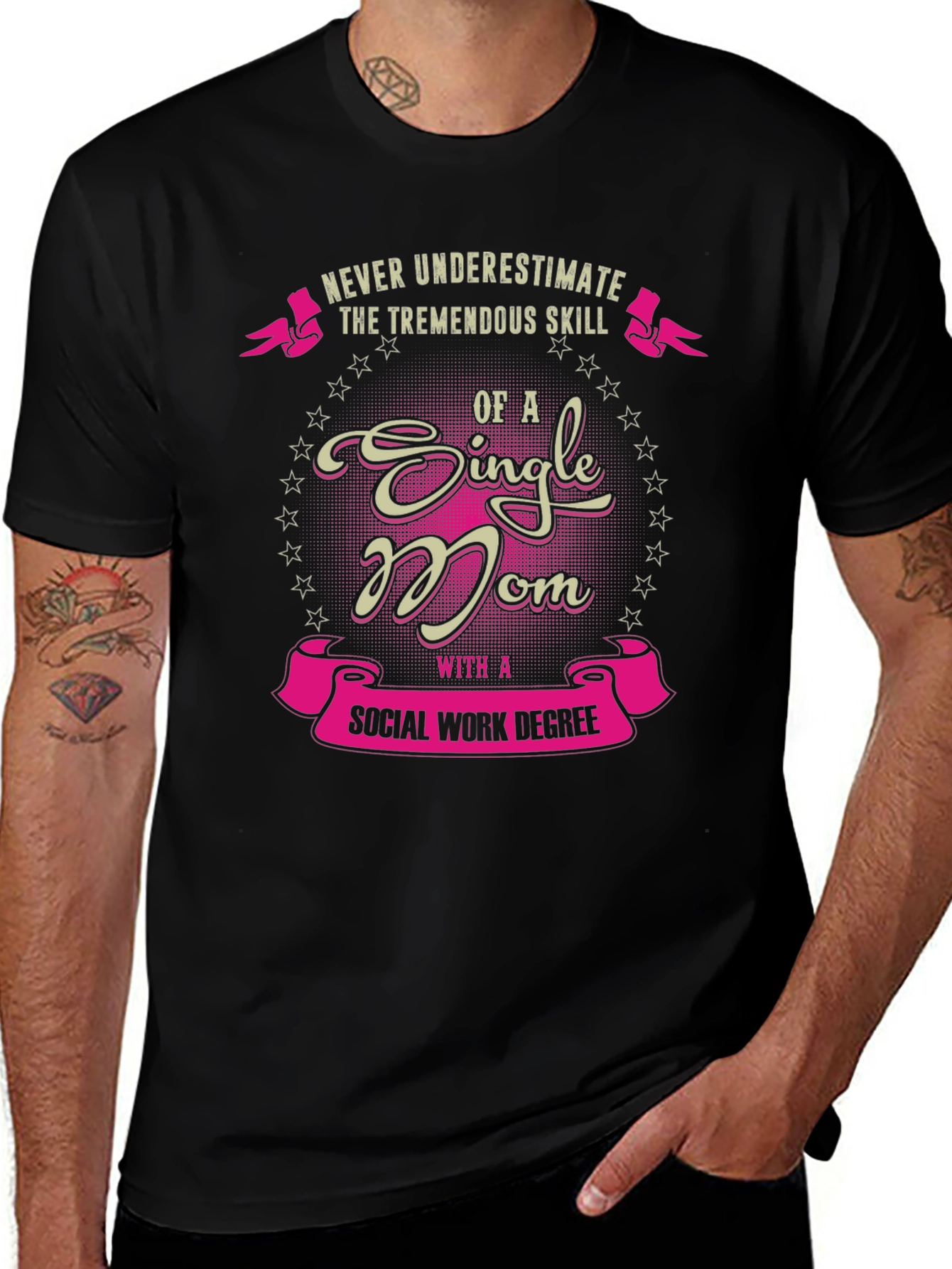 Single Mom Social Work Degree T-Shirt